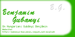 benjamin gubanyi business card