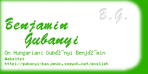 benjamin gubanyi business card